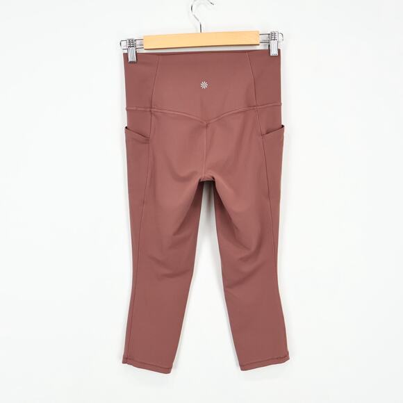 Athleta Salutation Stash Pocket II Capri Hearth Rose Brown Size Small - Picture 6 of 7
